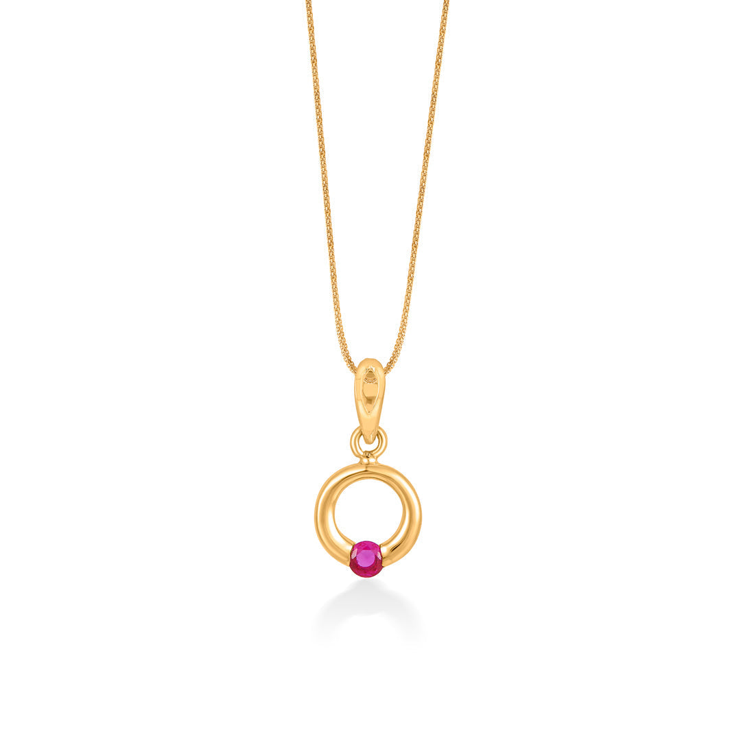 Scarlet Halo Gold Pendant Set for Women