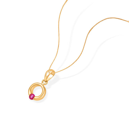 Scarlet Halo Gold Pendant Set for Women
