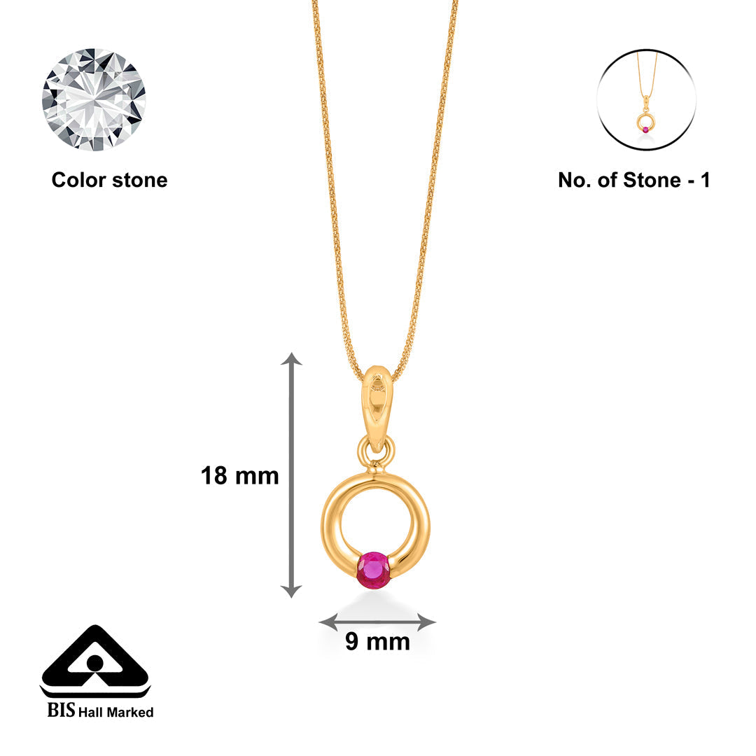 Scarlet Halo Gold Pendant Set for Women