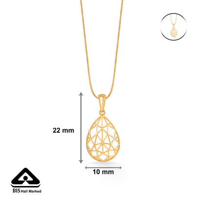 Spark Mesh Gold Pendant Set for Women