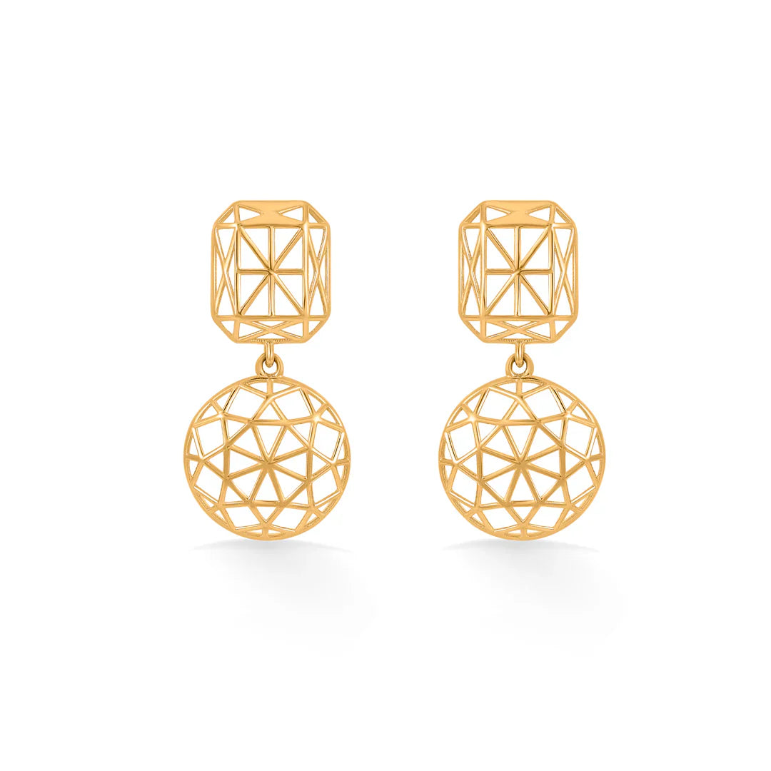 Luminous Halo Gold Pendant Set for Women
