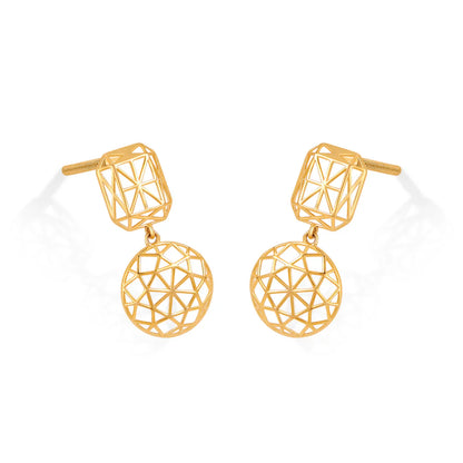 Luminous Halo Gold Pendant Set for Women