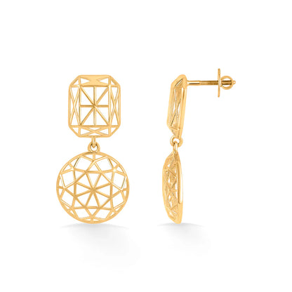 Luminous Halo Gold Pendant Set for Women