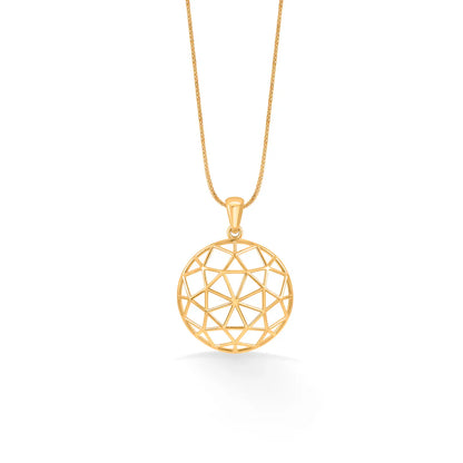 Luminous Halo Gold Pendant Set for Women