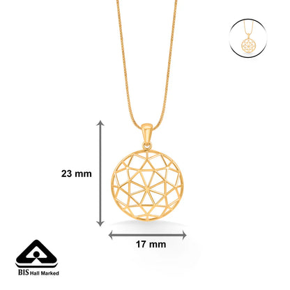 Luminous Halo Gold Pendant Set for Women
