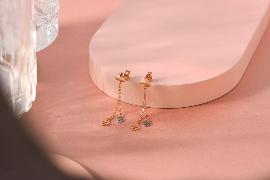 Rosé Chain Gold Drops & Danglers Earrings for Women