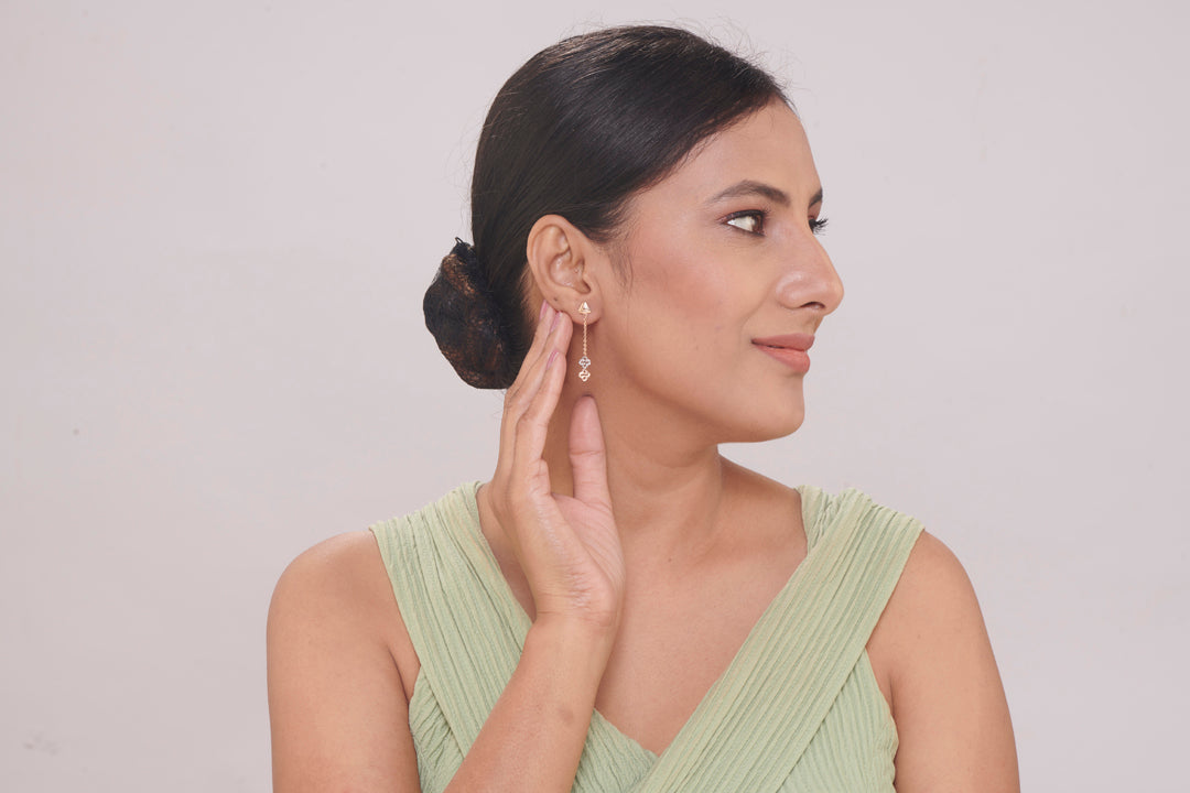 Rosé Chain Gold Drops & Danglers Earrings for Women