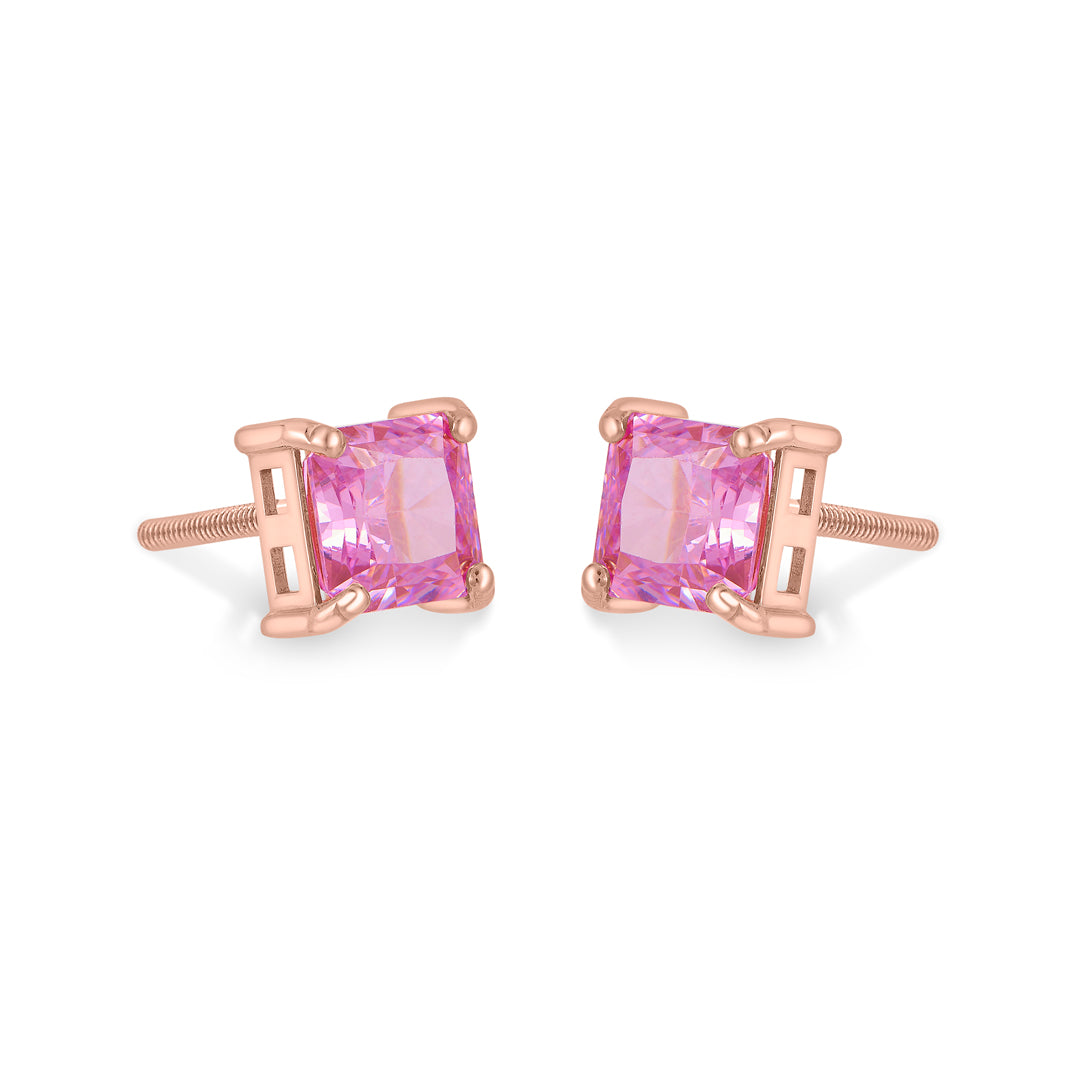 Rosé Shine Gold Stud Earrings for Women