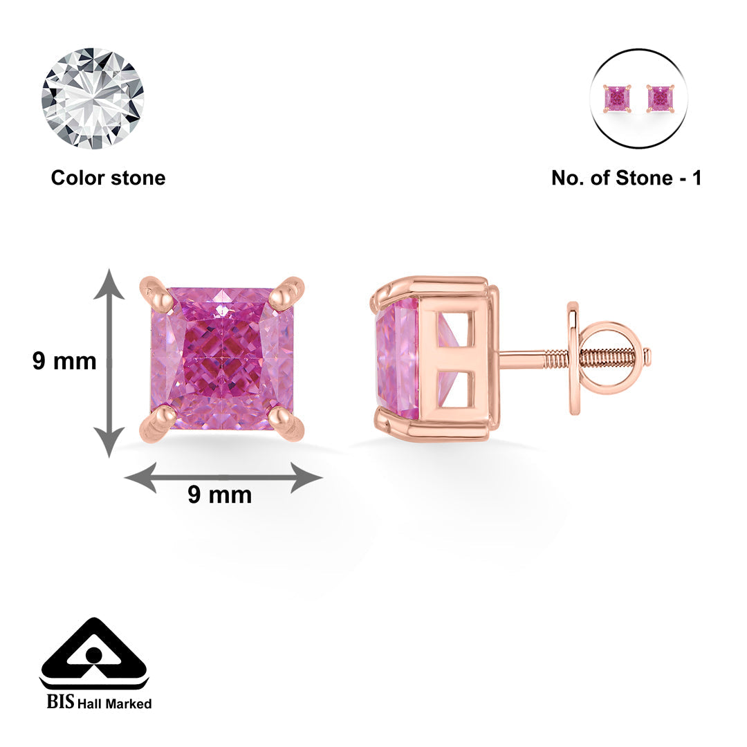 Rosé Shine Gold Stud Earrings for Women