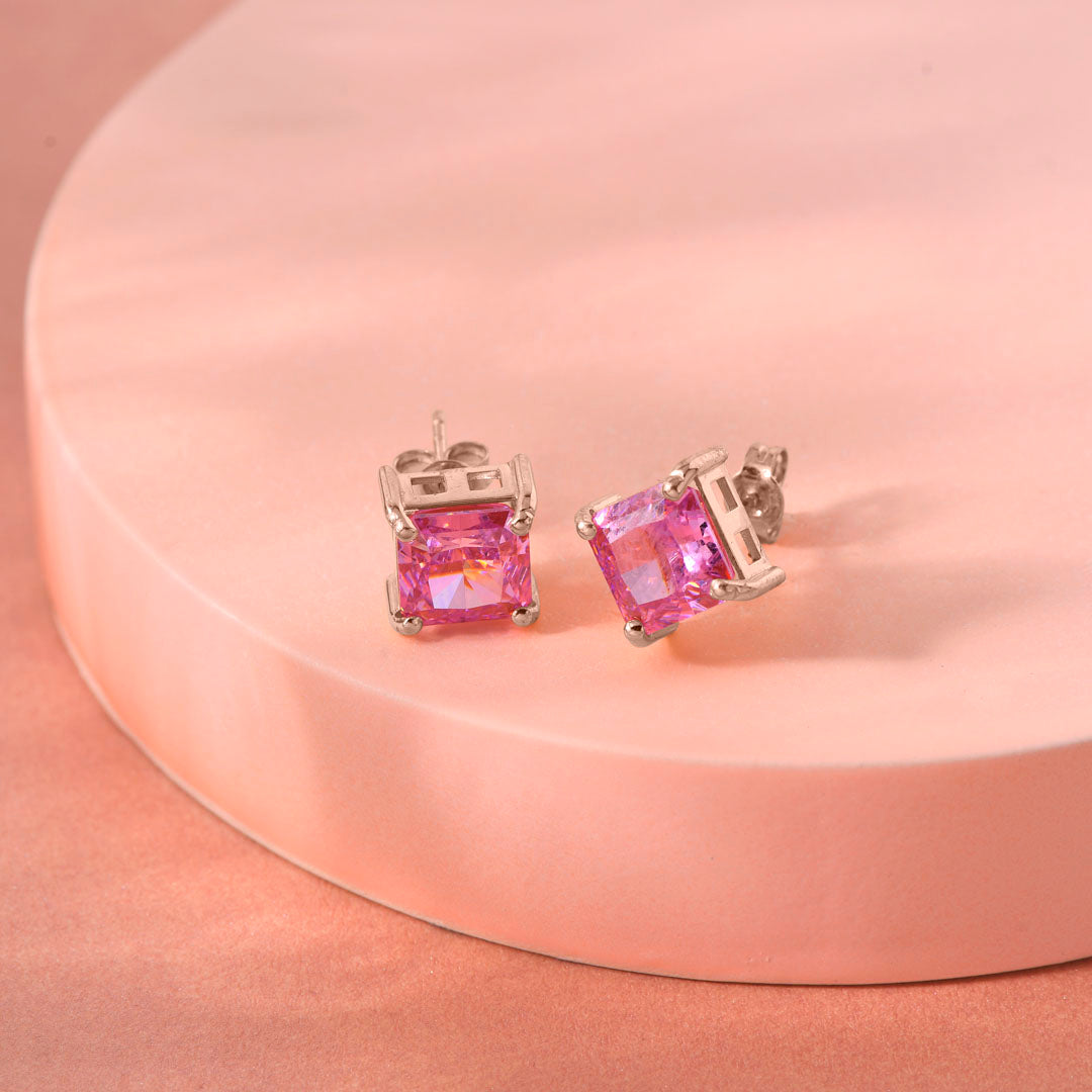 Rosé Shine Gold Stud Earrings for Women