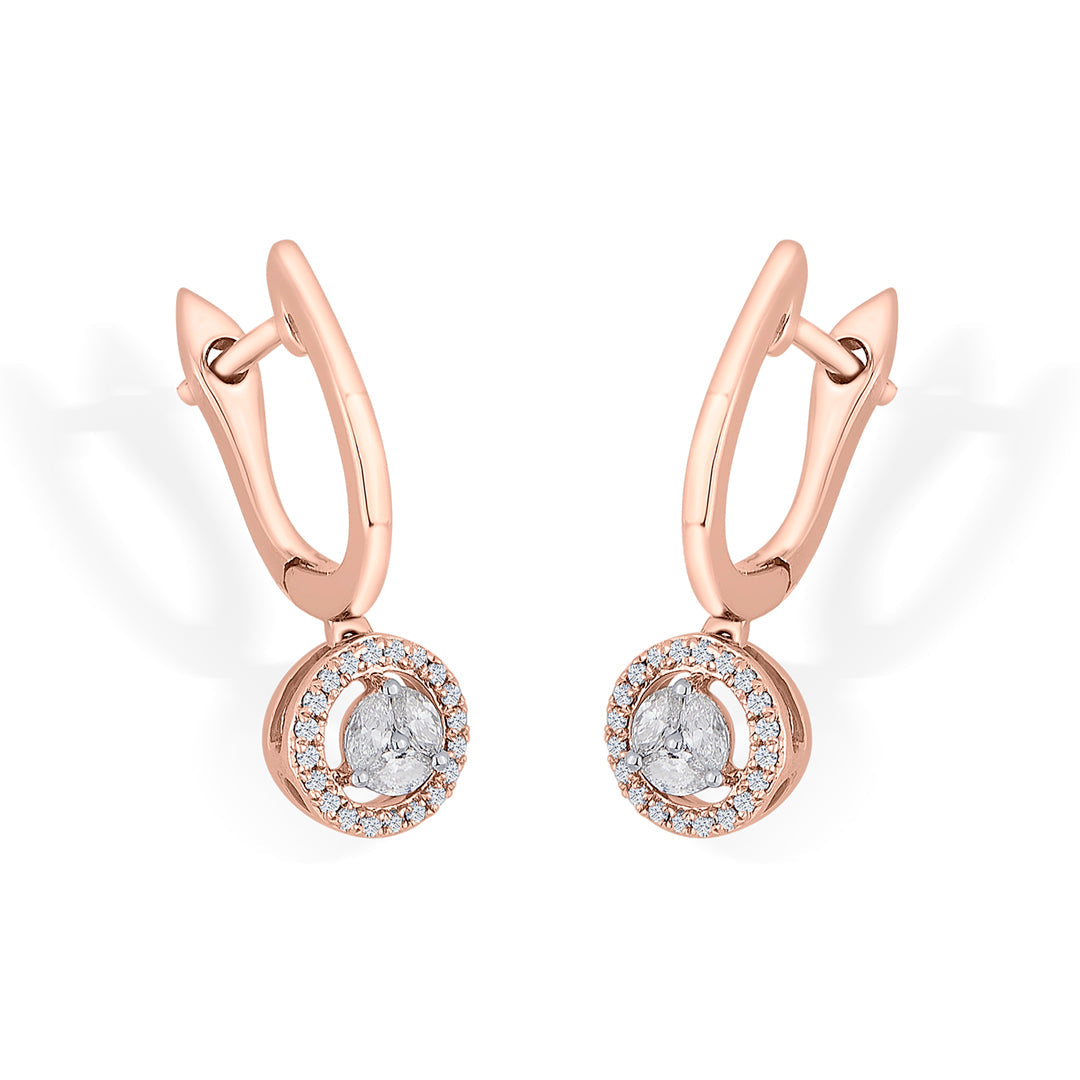Solar Drop Diamond & Gold Hoops & Huggies Earrings for Women