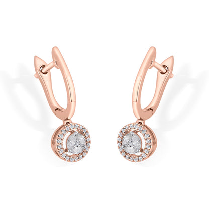 Solar Drop Diamond & Gold Hoops & Huggies Earrings for Women