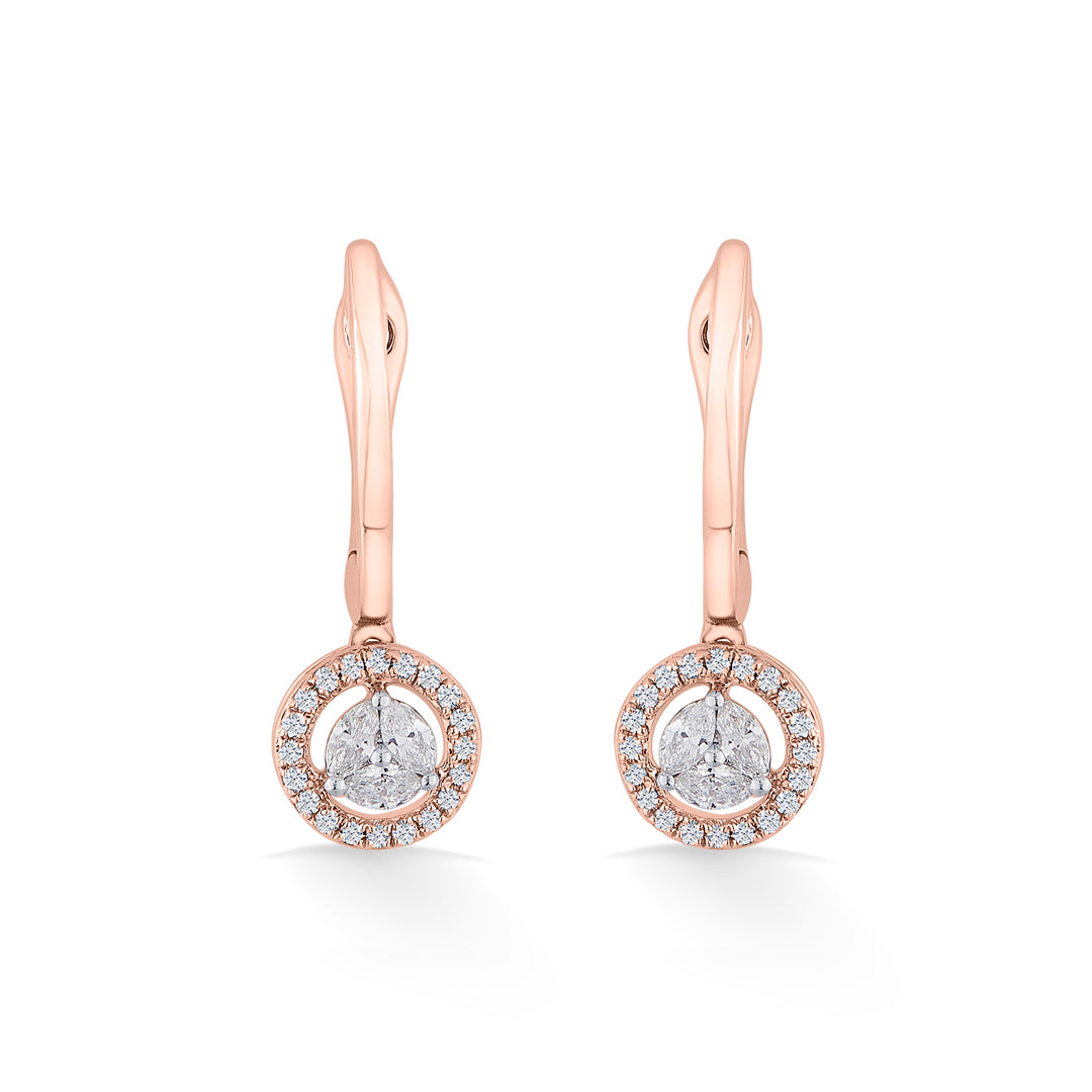 Solar Drop Diamond & Gold Hoops & Huggies Earrings for Women