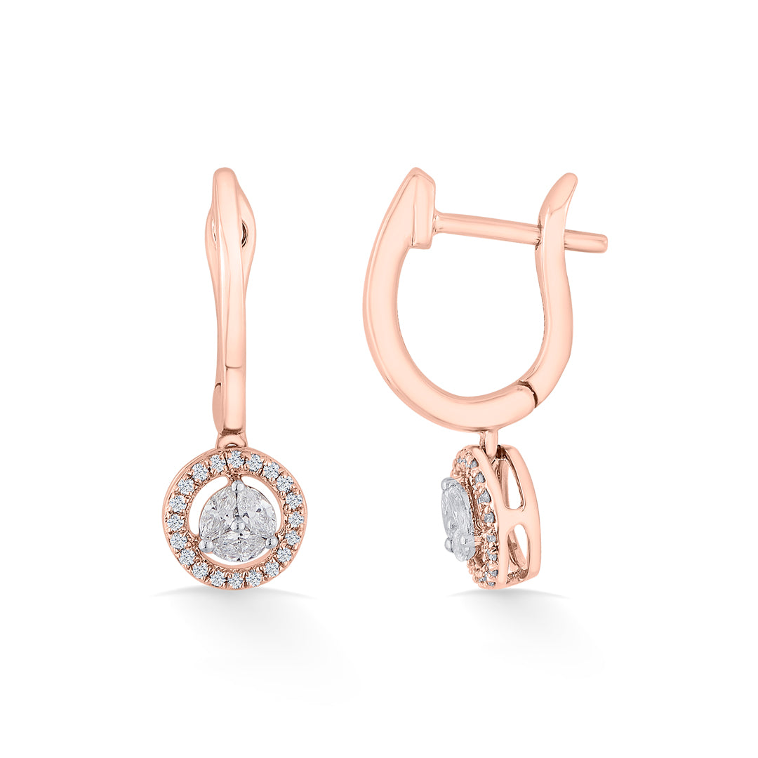 Solar Drop Diamond & Gold Hoops & Huggies Earrings for Women