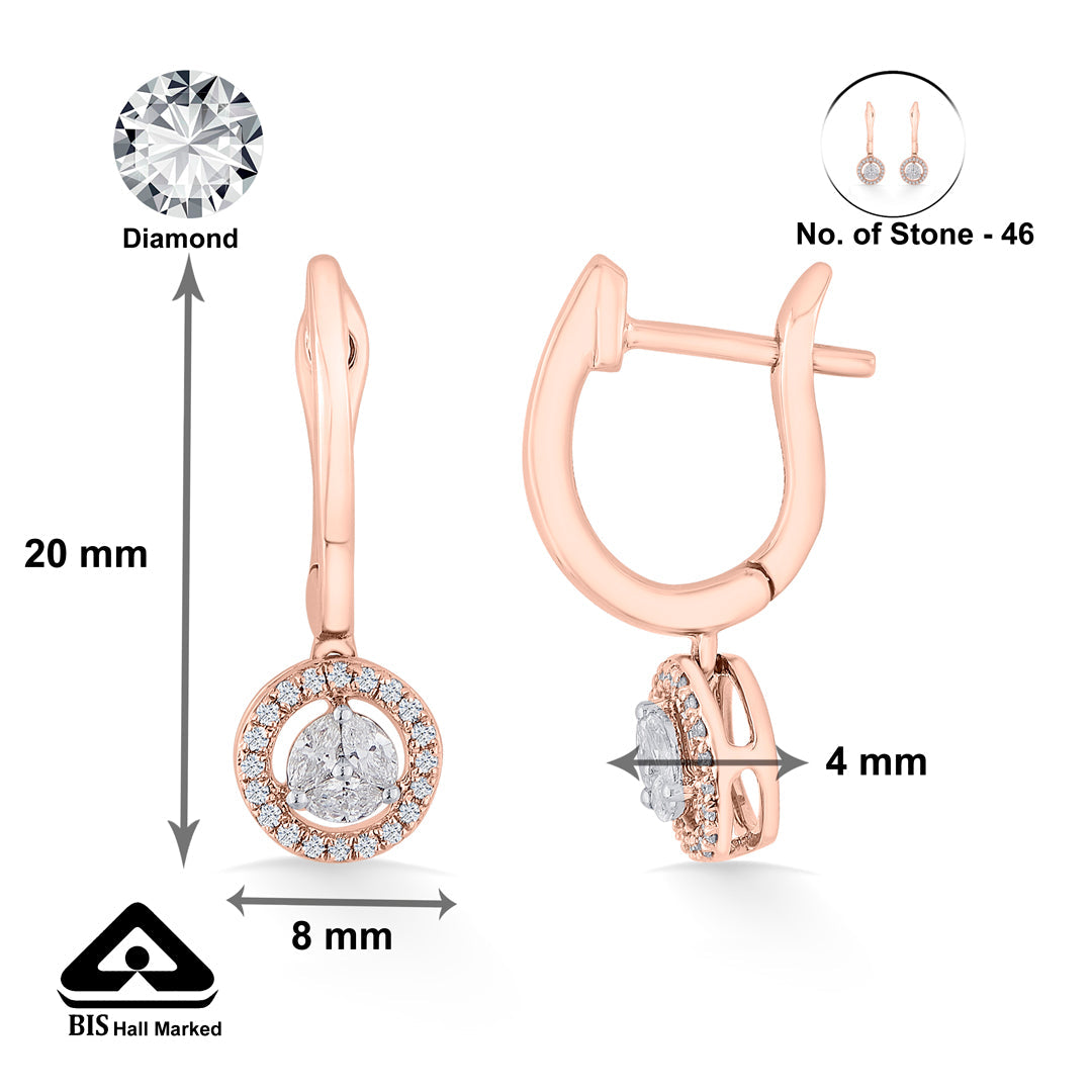 Solar Drop Diamond & Gold Hoops & Huggies Earrings for Women