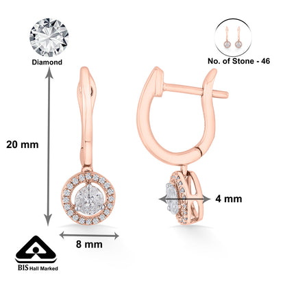 Solar Drop Diamond & Gold Hoops & Huggies Earrings for Women