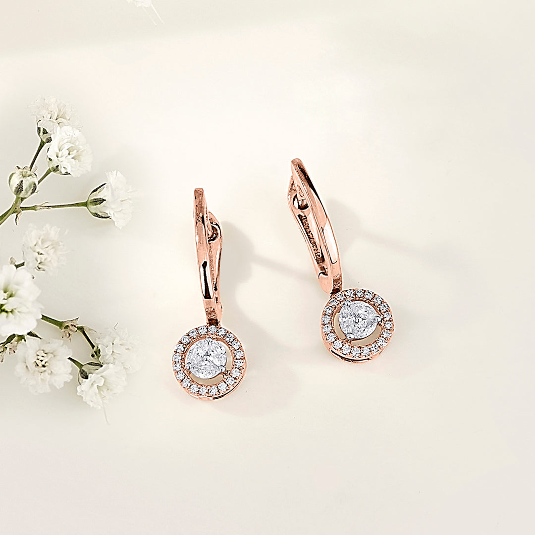 Solar Drop Diamond & Gold Hoops & Huggies Earrings for Women