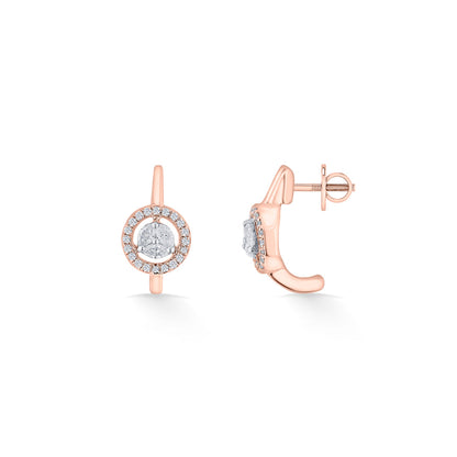 Gleam Halo Diamond & Gold Hoops & Huggies Earrings for Women