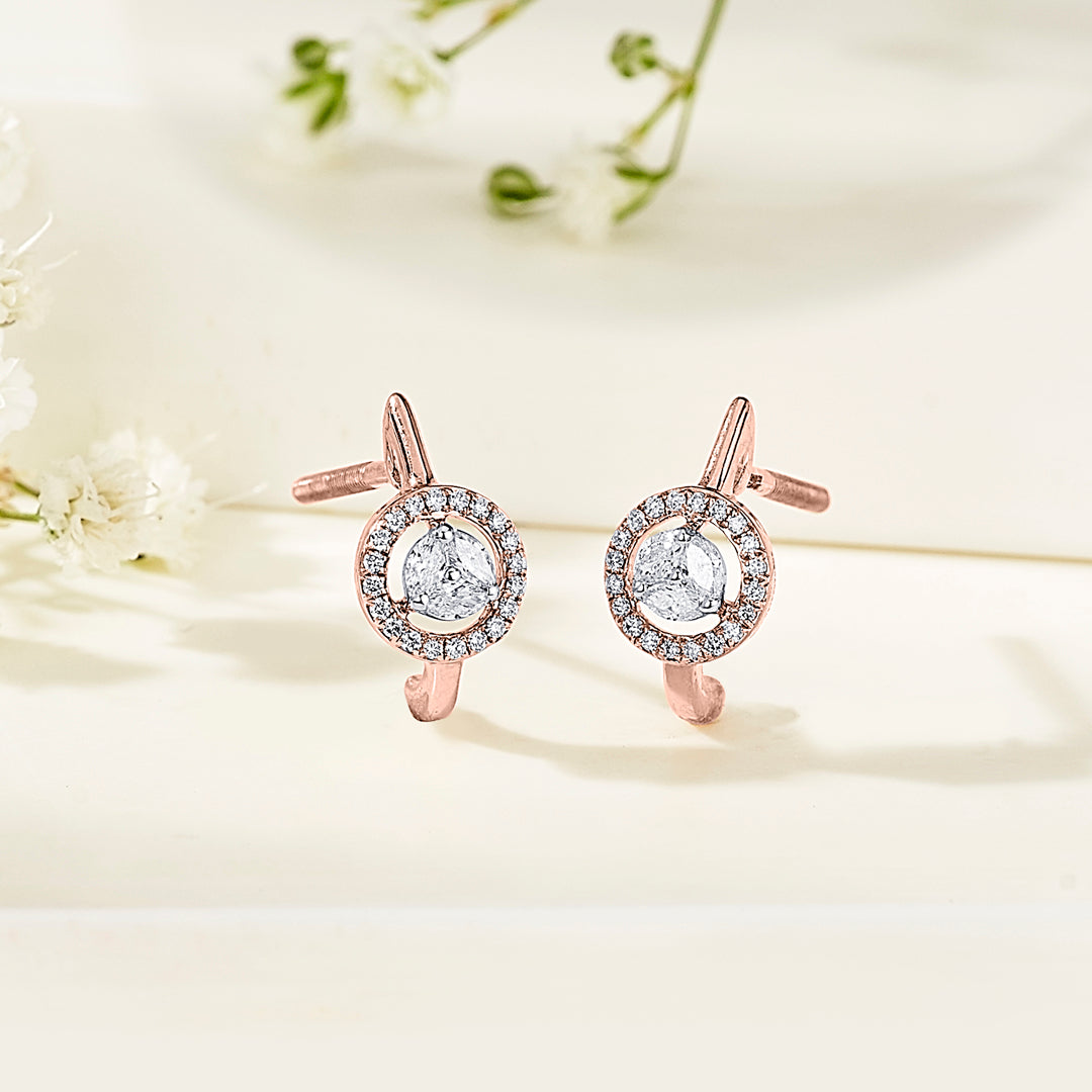 Gleam Halo Diamond & Gold Hoops & Huggies Earrings for Women