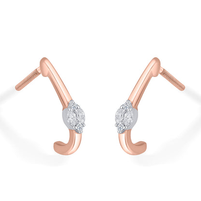 Calm Swirl Diamond & Gold Hoops & Huggies Earrings for Women