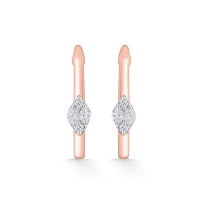 Calm Swirl Diamond & Gold Hoops & Huggies Earrings for Women