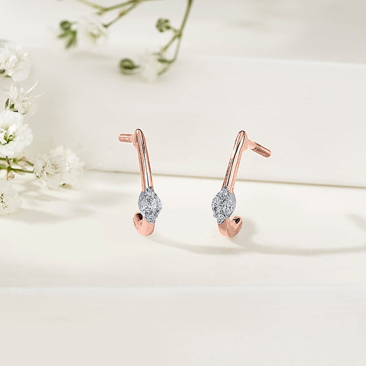 Calm Swirl Diamond & Gold Hoops & Huggies Earrings for Women