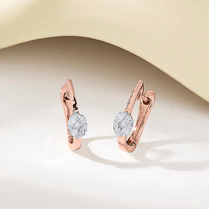 Solitaire Gleam Diamond & Gold Hoops & Huggies Earrings for Women