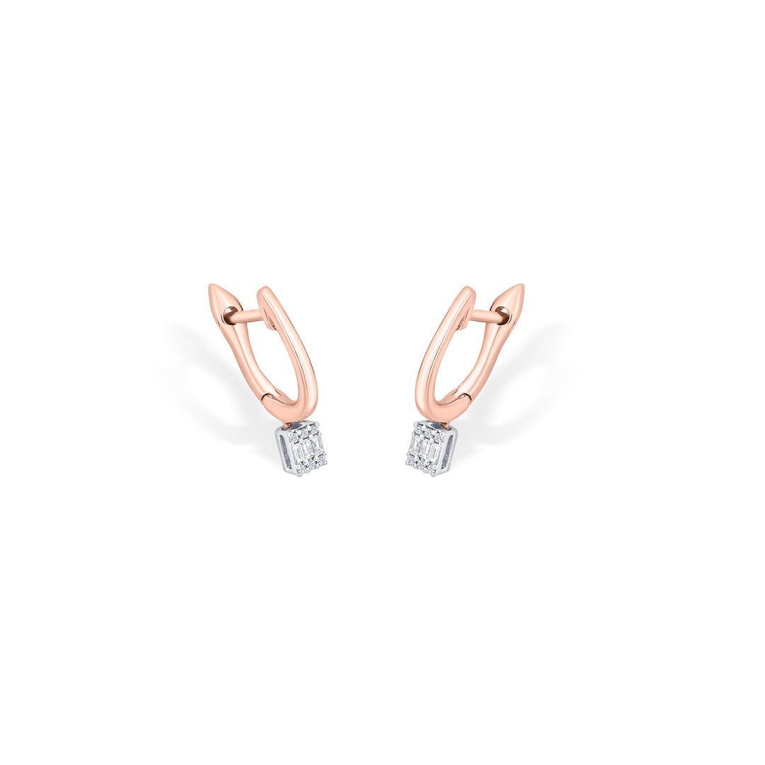 Spark Point Diamond & Gold Hoops & Huggies Earrings for Women