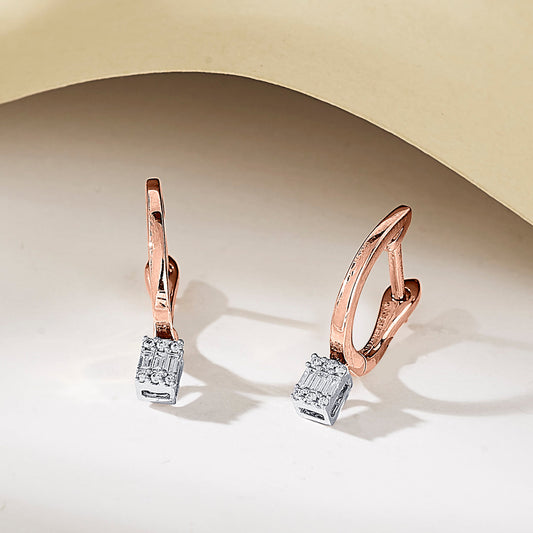 Spark Point Diamond & Gold Hoops & Huggies Earrings for Women