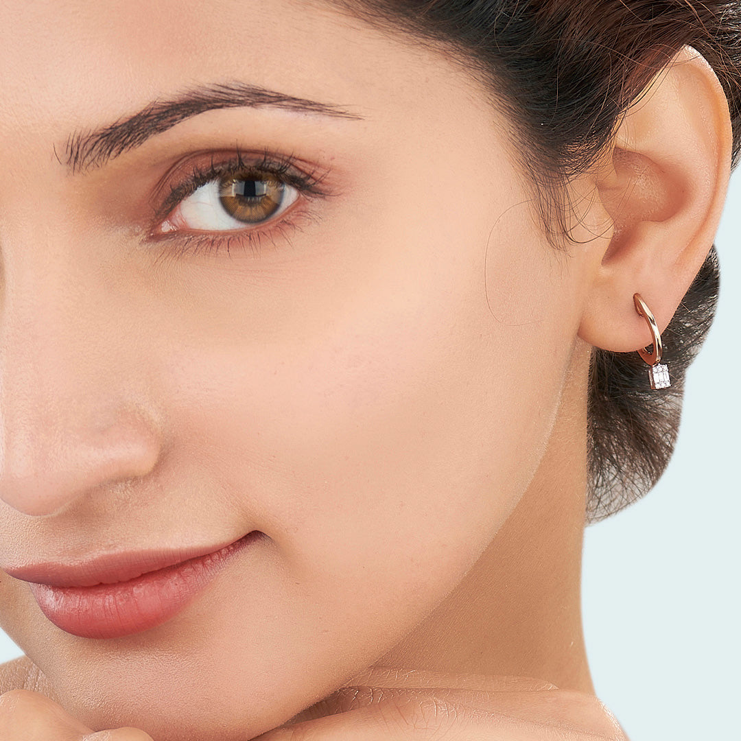 Spark Point Diamond & Gold Hoops & Huggies Earrings for Women