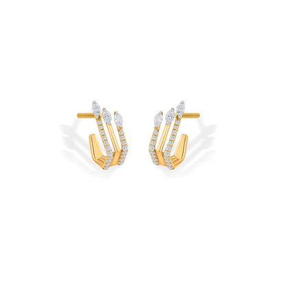 Crystal Peaks Diamond & Gold Hoops & Huggies Earrings for Women