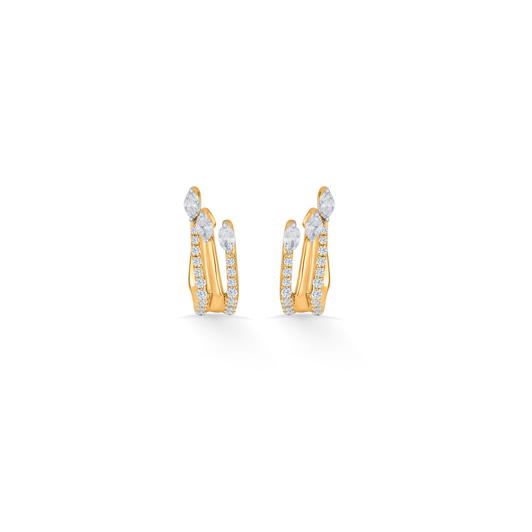Crystal Peaks Diamond & Gold Hoops & Huggies Earrings for Women