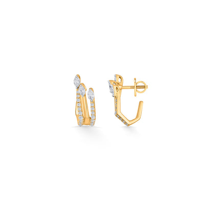 Crystal Peaks Diamond & Gold Hoops & Huggies Earrings for Women