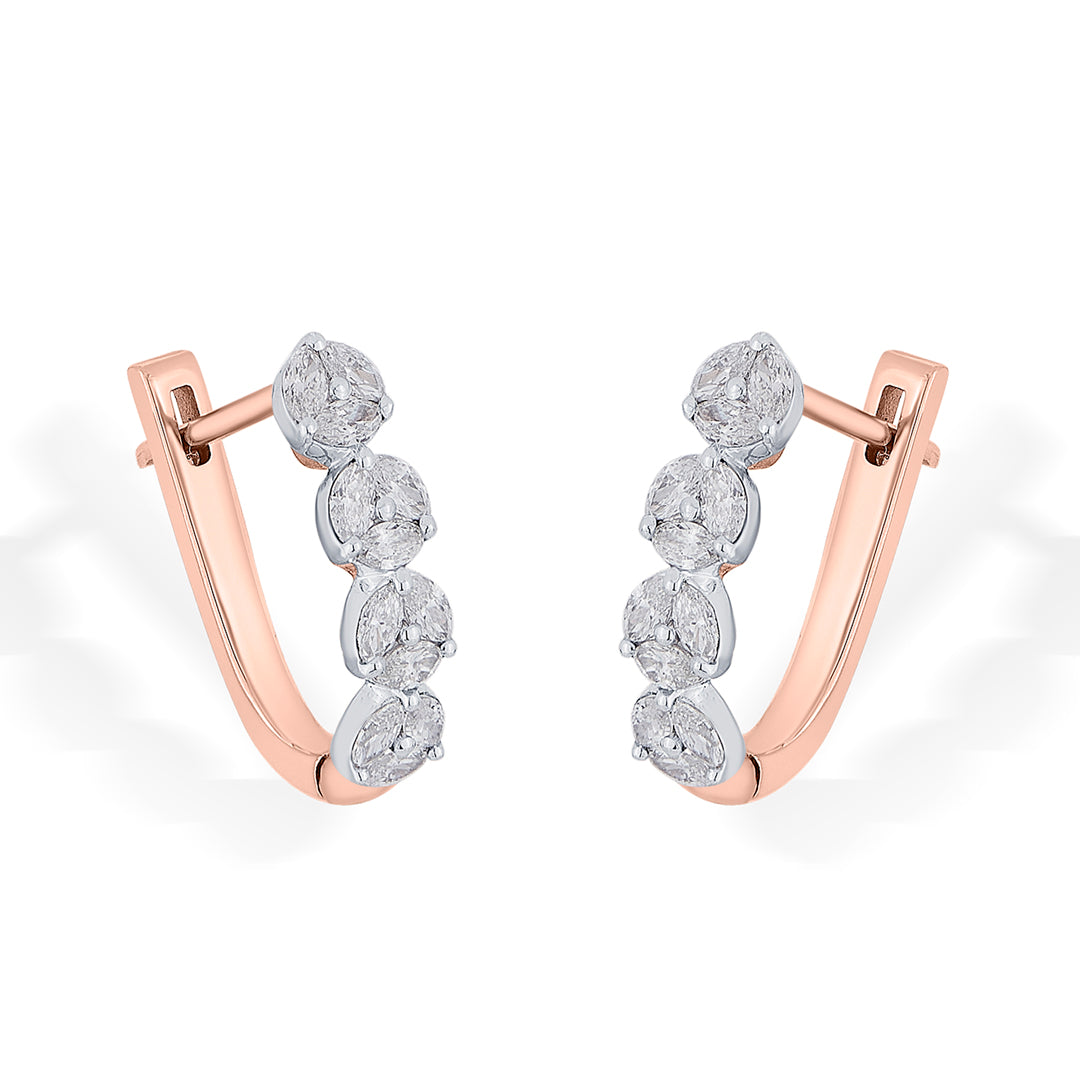 Layered Lustre Diamond & Gold Hoops & Huggies Earrings for Women