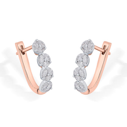 Layered Lustre Diamond & Gold Hoops & Huggies Earrings for Women