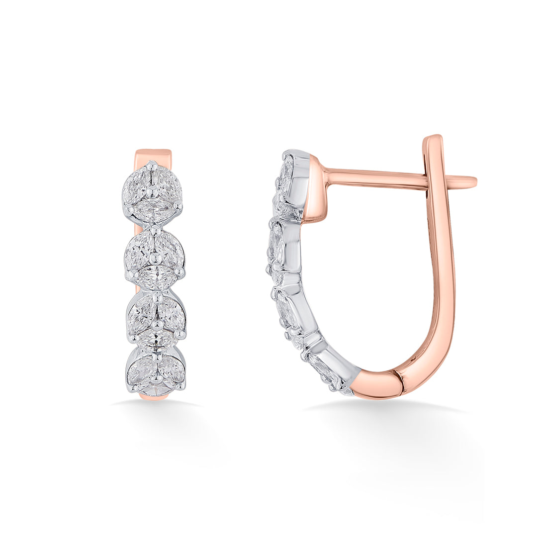Layered Lustre Diamond & Gold Hoops & Huggies Earrings for Women