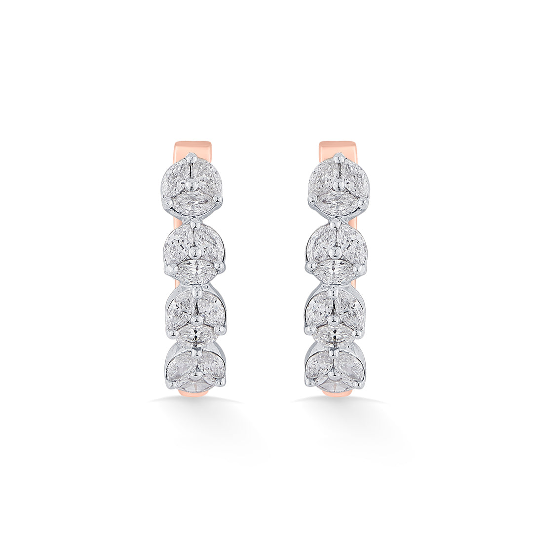 Layered Lustre Diamond & Gold Hoops & Huggies Earrings for Women
