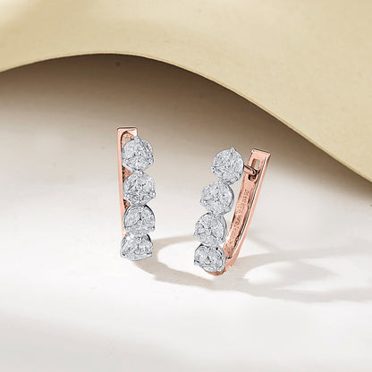 Layered Lustre Diamond & Gold Hoops & Huggies Earrings for Women