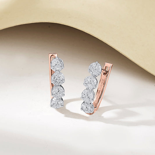 Layered Lustre Diamond & Gold Hoops & Huggies Earrings for Women
