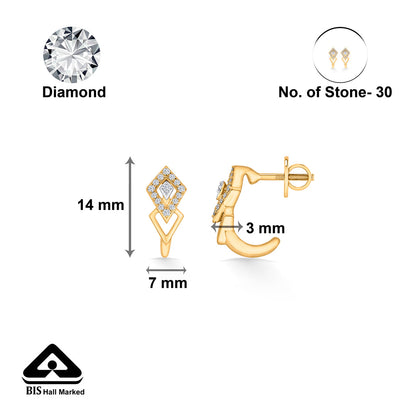 Dual Treasure Diamond & Gold Hoops & Huggies Earrings for Women