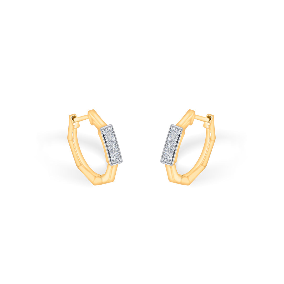 Urban Axis Diamond & Gold Hoops & Huggies Earrings for Women