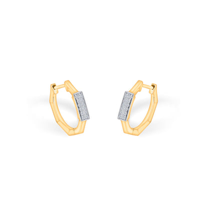 Urban Axis Diamond & Gold Hoops & Huggies Earrings for Women