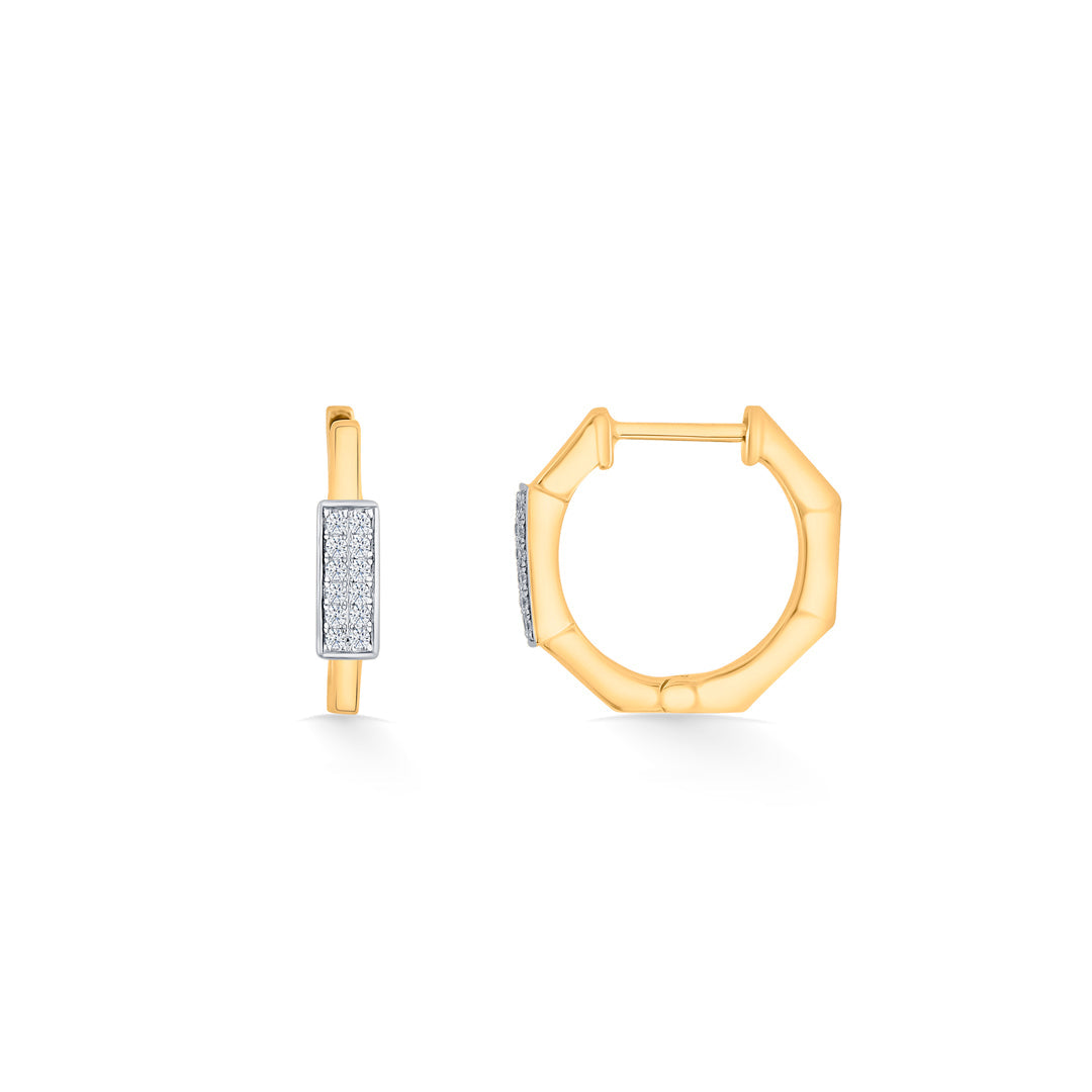 Urban Axis Diamond & Gold Hoops & Huggies Earrings for Women
