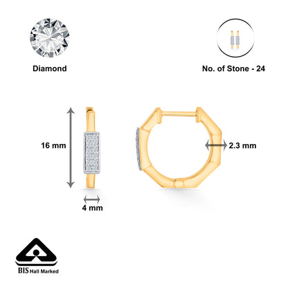 Urban Axis Diamond & Gold Hoops & Huggies Earrings for Women