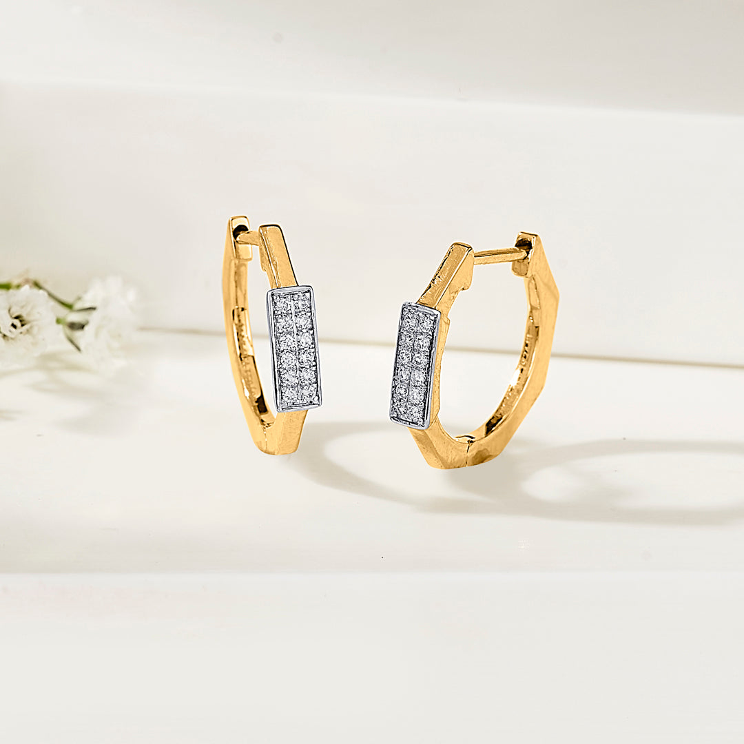 Urban Axis Diamond & Gold Hoops & Huggies Earrings for Women
