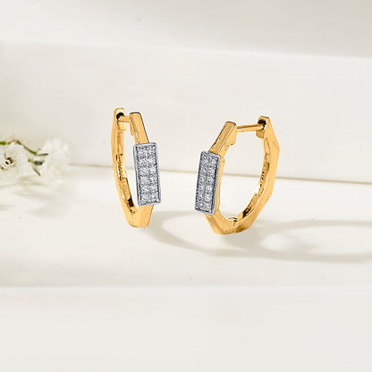 Urban Axis Diamond & Gold Hoops & Huggies Earrings for Women