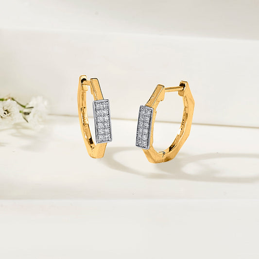 Urban Axis Diamond & Gold Hoops & Huggies Earrings for Women