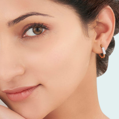 Urban Axis Diamond & Gold Hoops & Huggies Earrings for Women