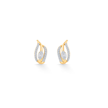 Wave Glow Diamond & Gold Hoops & Huggies Earrings for Women
