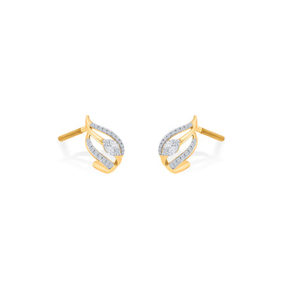 Wave Glow Diamond & Gold Hoops & Huggies Earrings for Women